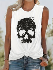 Skull Print Tank Top Sleeveless Casual Top For Summer