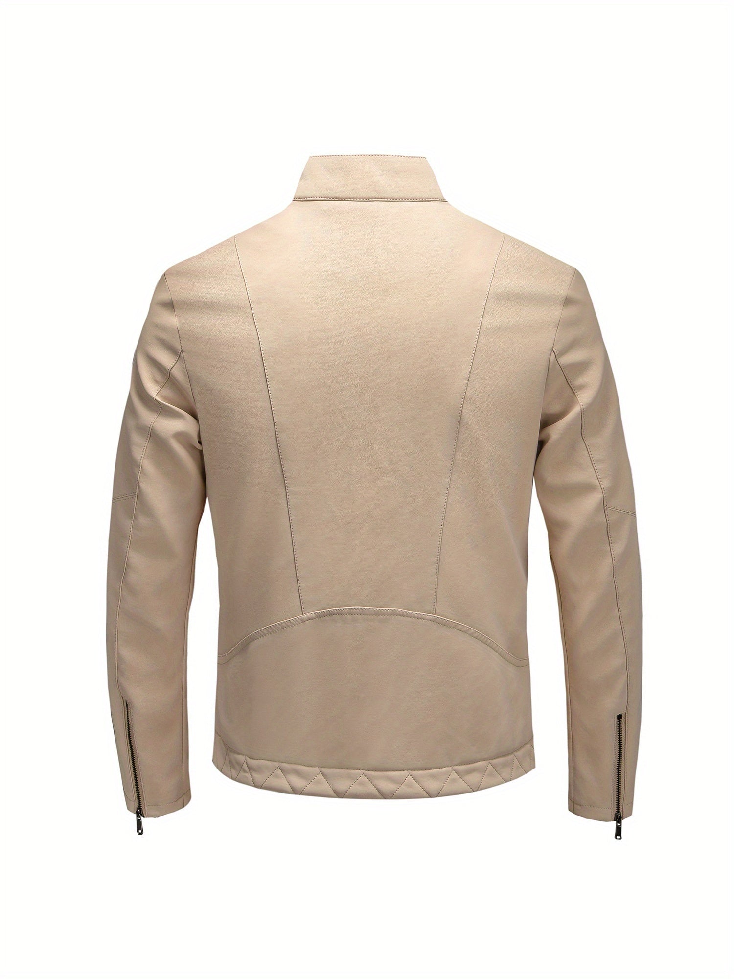 Men's Warm Fleece PU Jacket Casual Leather Coat