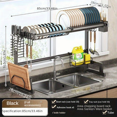 Kitchen Sink Draining Rack Stainless Steel Shelf