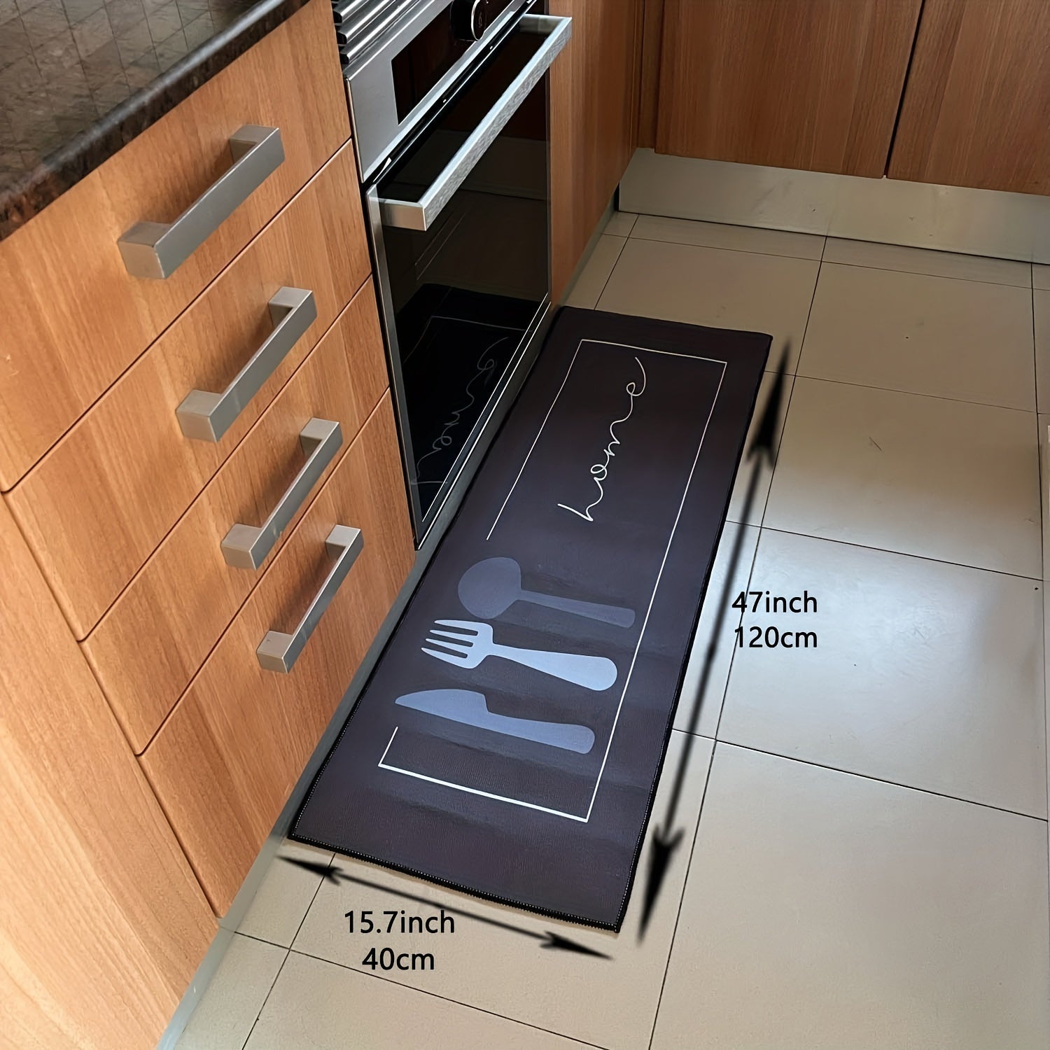 Vintage Printed Kitchen Rugs Absorbent Non Slip Floor Mat