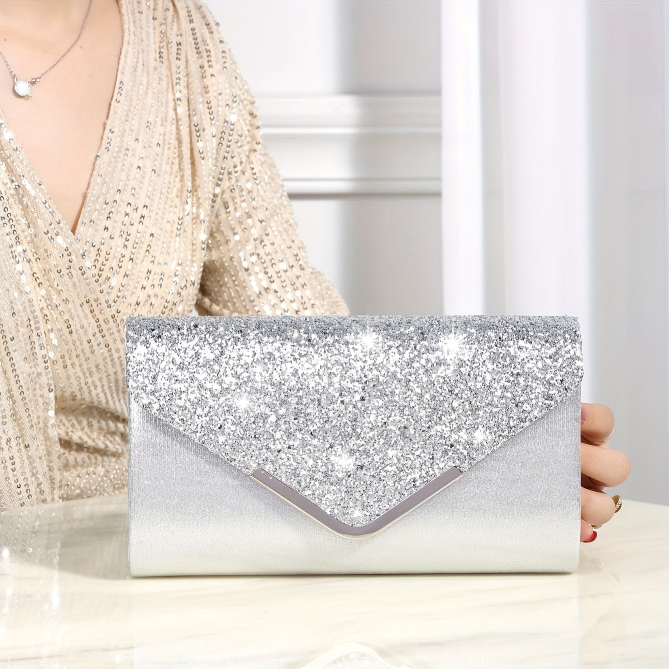 Sparkling Evening Clutch Purse Elegant Handbag for Weddings and Parties