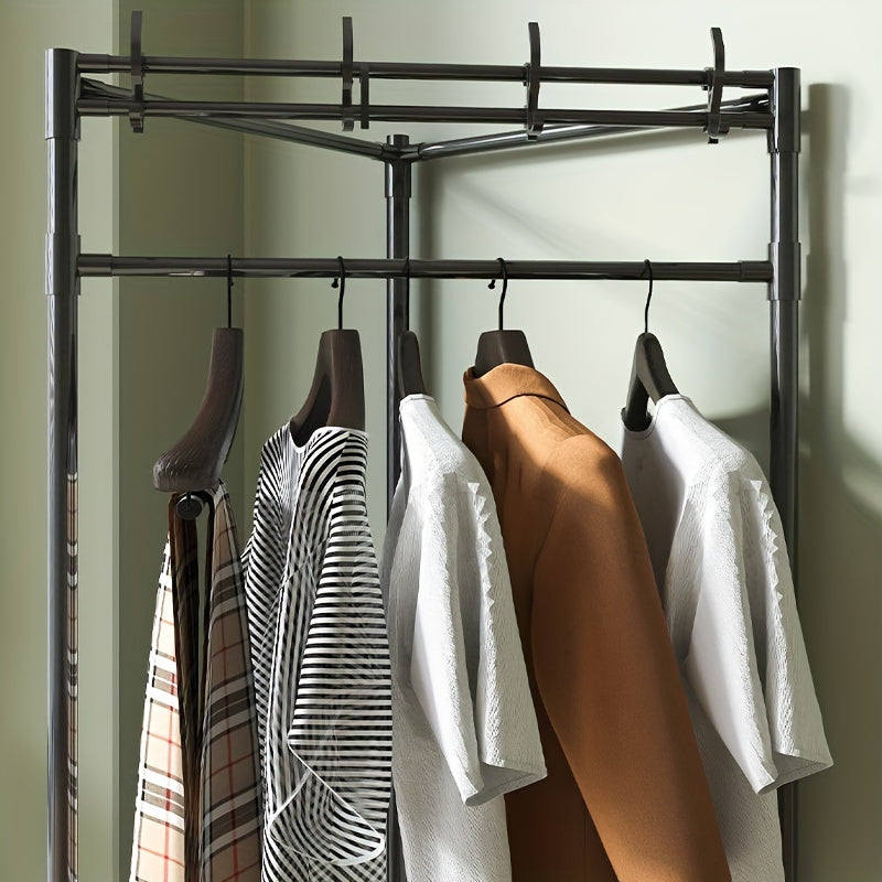 Corner Coat Rack Shoe Rack With Hooks and Shelves