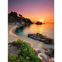 DIY Diamond Painting Beach Sunset 5D Rhinestone Craft Wall Art Home Decor