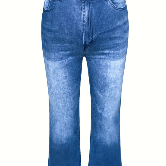 Flared Leg High Rise Stretch Jeans for Plus Size Women