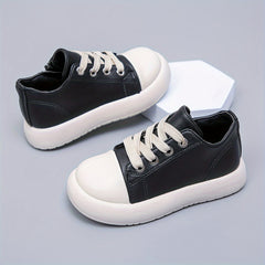Girl's Comfy Non Slip Skate Shoes Lace Up Soft Sole Sneakers