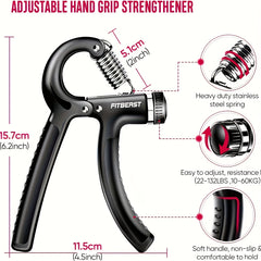 Adjustable Hand Grip Strengthener Kit Finger Exerciser Set