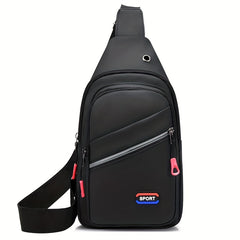 Men's Waterproof Crossbody Bag With Earphone Hole Large Capacity
