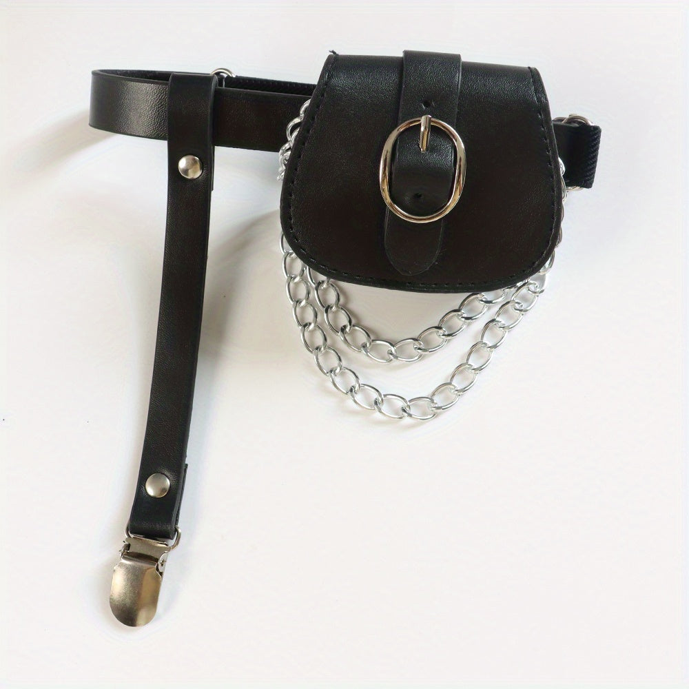 Gothic Chain Tassel Belt & Detachable Pouch Waist Bag Fanny Pack