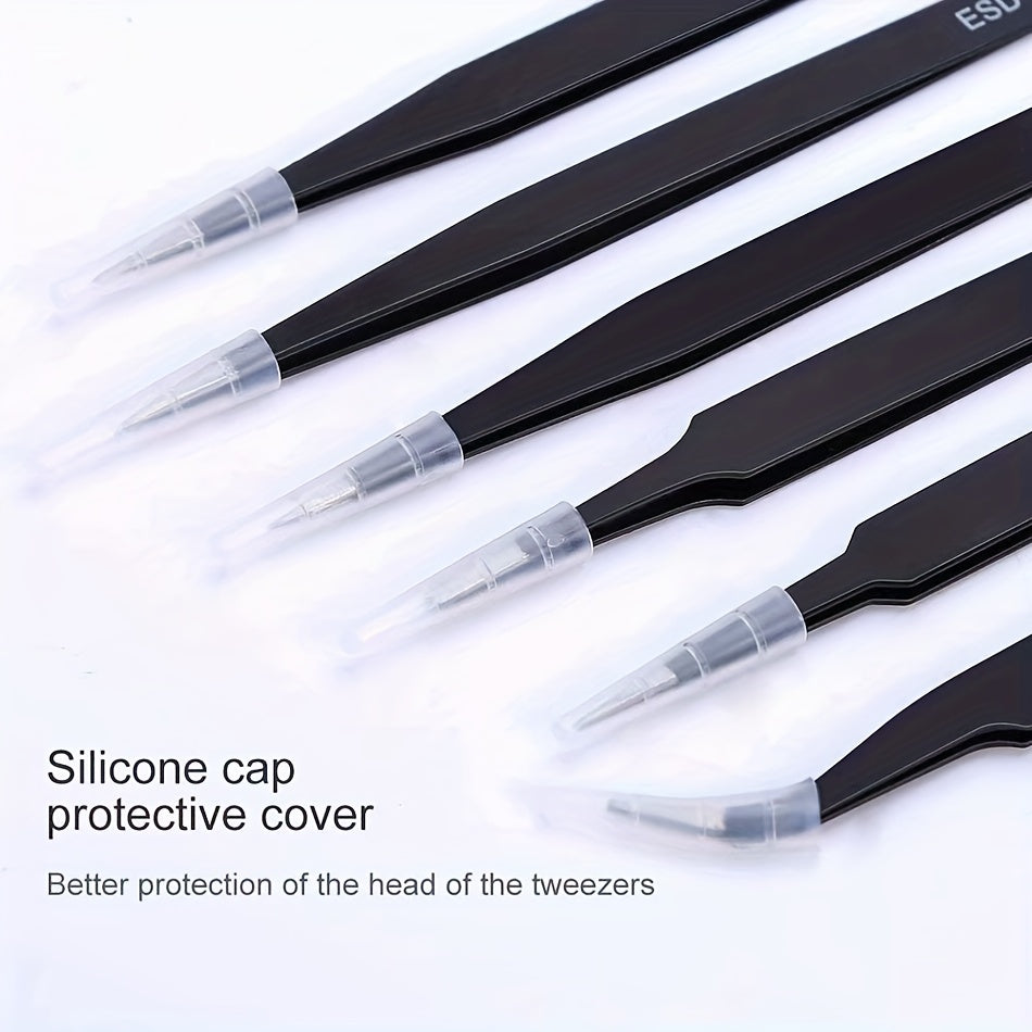 Precision Curved Stainless Steel Tweezers for Electronics and Jewelry