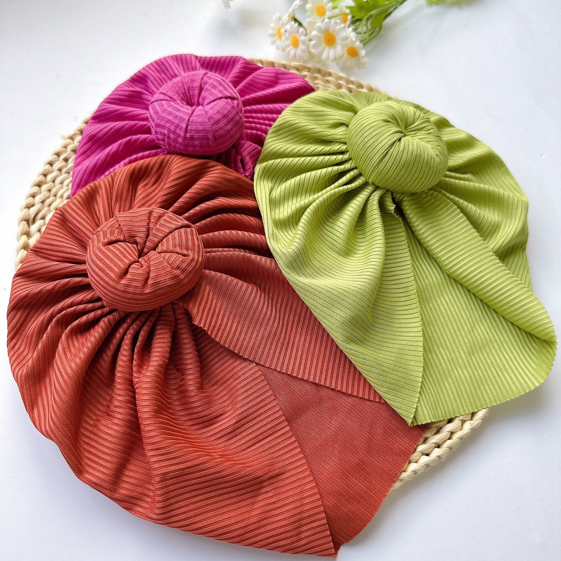 Soft Elastic Strip Flower Baby Hat For Girl