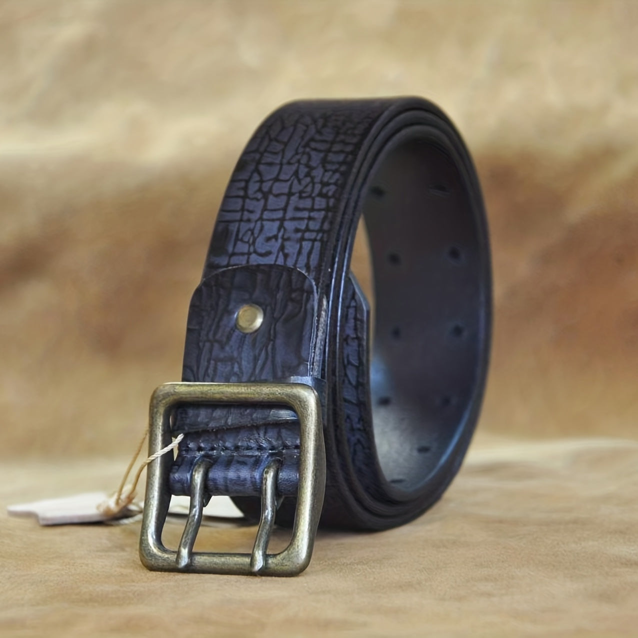 Men's Double Prong Leather Belt