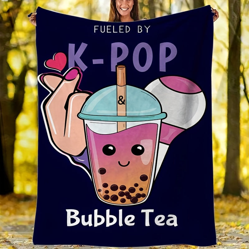 Milk Tea Printed Travel Blanket - Beach Outdoor Use