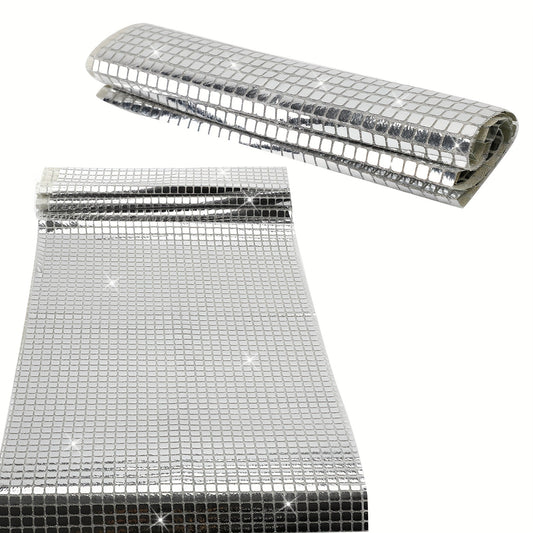 2pcs 33.02x177.8cm Silvery Glitter Disco Party Table Runner Mirror Sequin