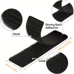 10pcs Hook And Loop Fastening Tape Strips Set