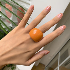 Multicolor Resin Chunky Ring Exaggerated Knuckle Finger Ring for Women