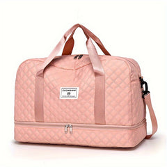 Argyle Pattern Luggage Bag Large Capacity Travel Duffle Bag