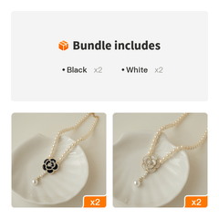 Camellia Pearl Necklace Sweet Flower Charms Jewelry Gift For Women