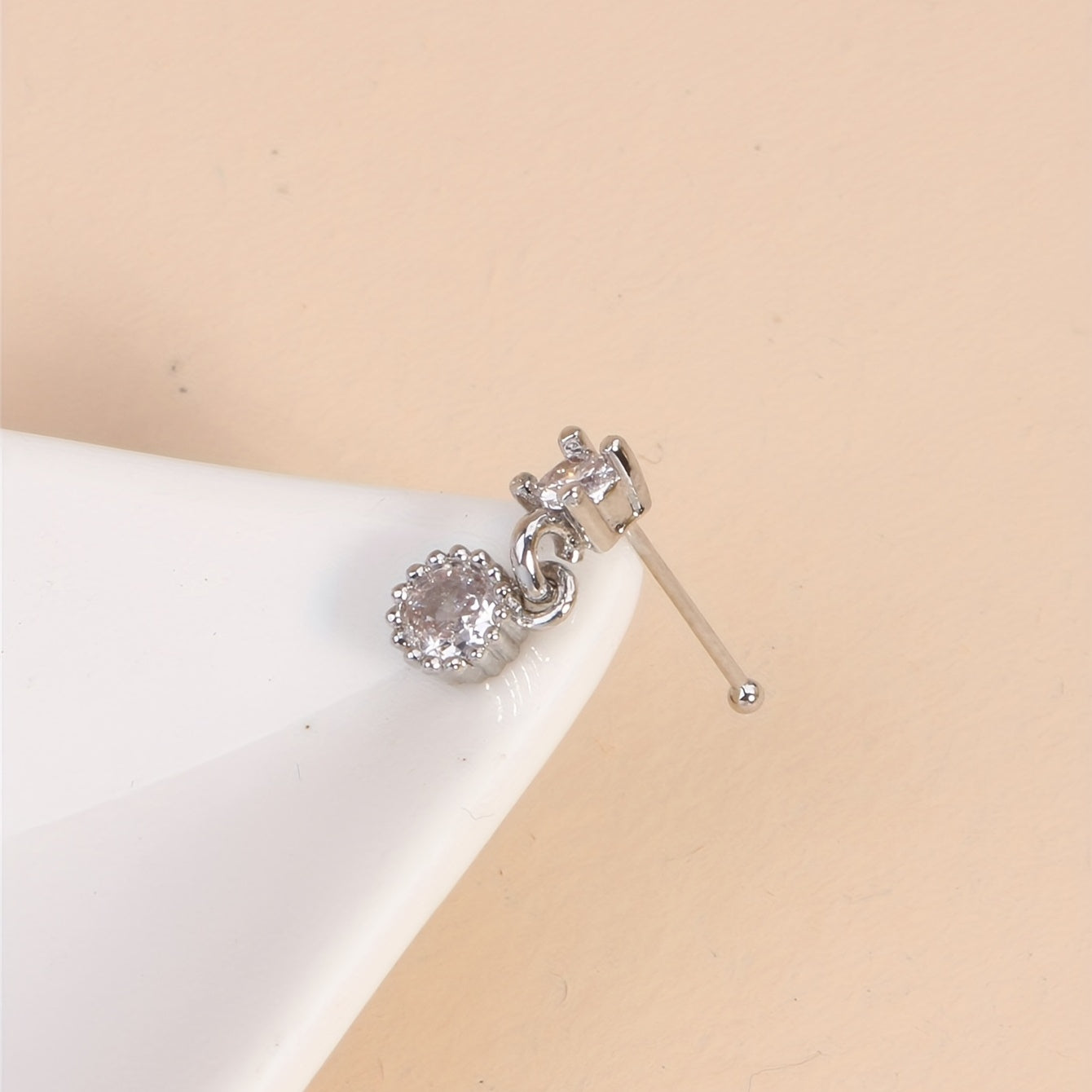 Zircon Pendant Nose Stud Ring for Women Body Piercing