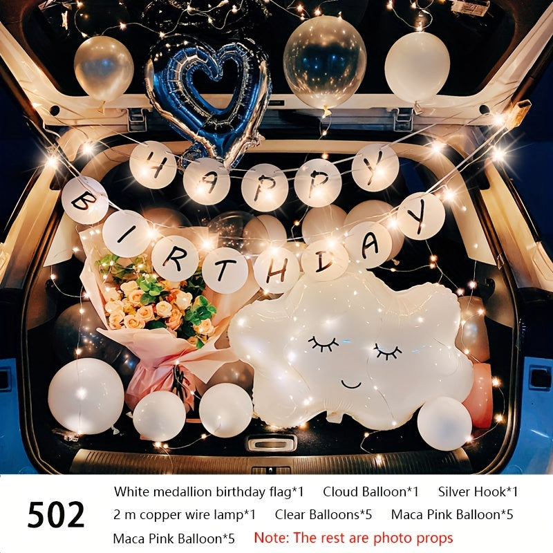 Car Trunk Surprise Birthday Proposal Decoration Set
