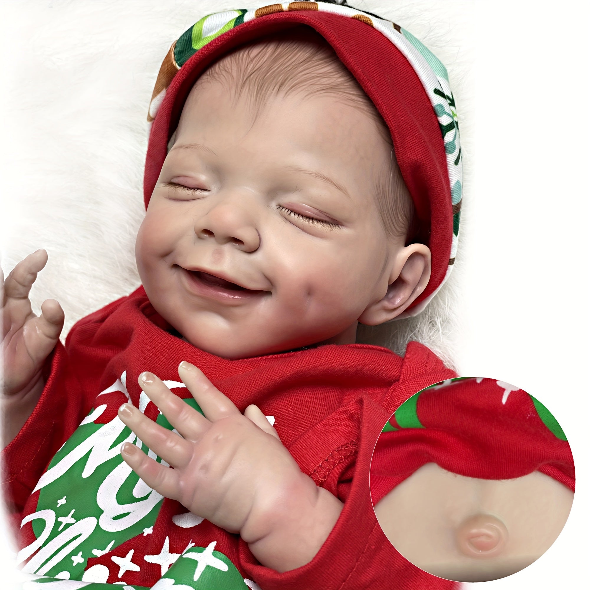 April Full Body Silicone Vinyl Bebe Reborn Doll - Lifelike Smile