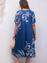  Floral Print Midi Dress with Pockets