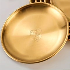 Stainless Steel Round Dining Plate Dessert Tray Snack Nordic Golden