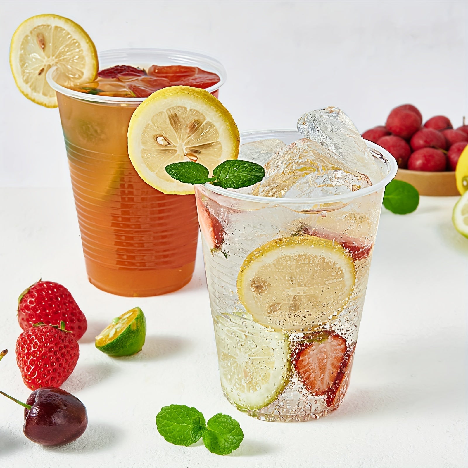50 Pcs 3 Oz Transparent Plastic Cups for Hot and Cold Drinks - Eco-Friendly