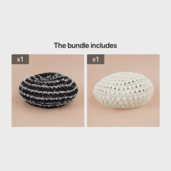 Striped Hollow Beret Hat Summer Breathable All-match Painter Hat