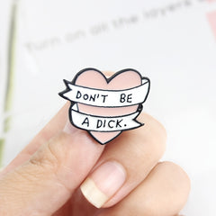 Pink Heart Ribbon Brooch Pin