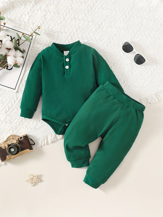 Infant Baby 2pcs Suit Long Sleeve Romper Pants Boys Girls Fall Winter Outfit