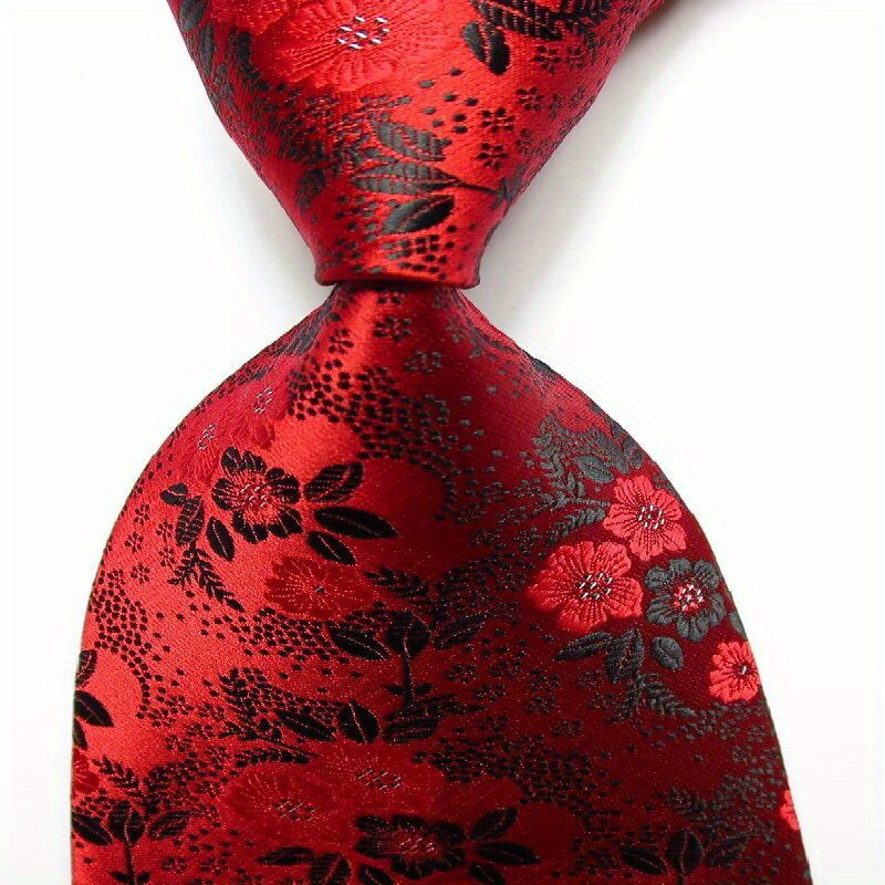 Flower Tie Men's Necktie Set Jacquard Woven Men's Tie Necktie