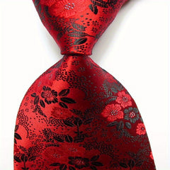 Flower Tie Men's Necktie Set Jacquard Woven Men's Tie Necktie