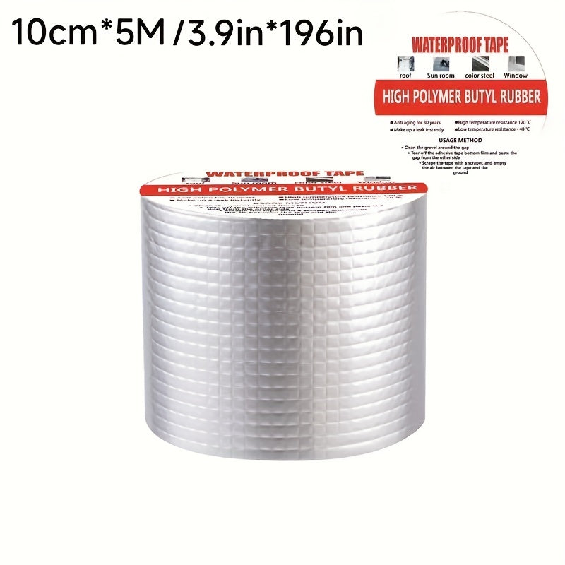 Waterproof Aluminum Foil Butyl Tape High Temp Resistant Sealing Self Adhesive