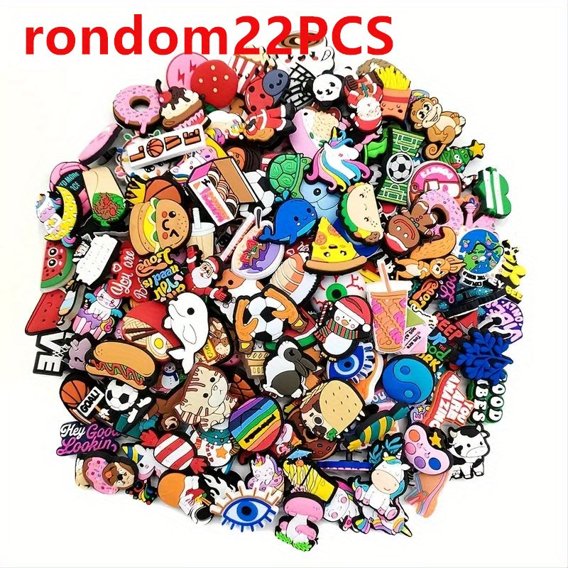 Random Funny Shoe Charms Decoration 12/22/52/102pcs