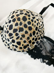 Leopard Print Push Up Bra Women's Lingerie