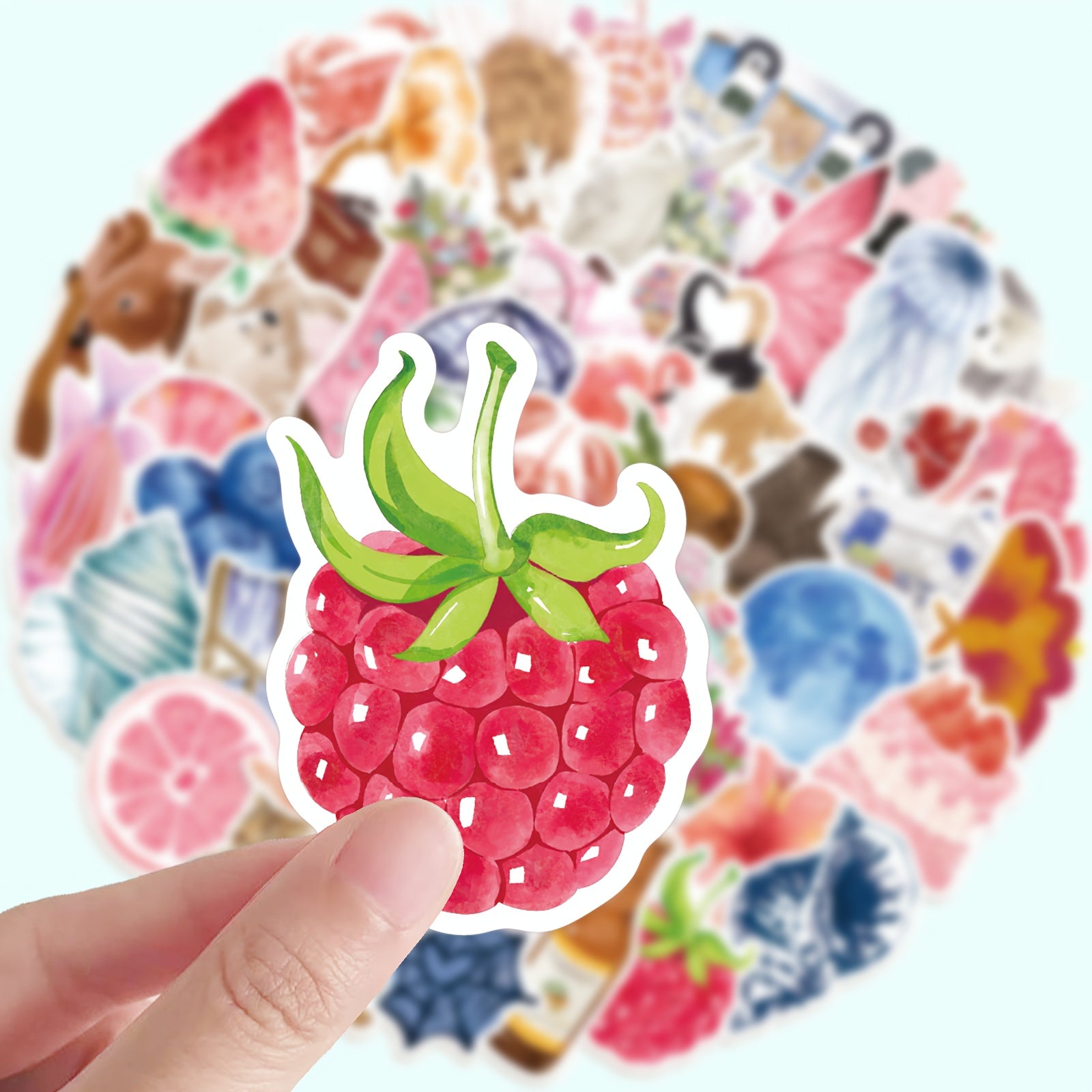 50 Pack Watercolor Stickers for Journals DIY Crafts PVC Material