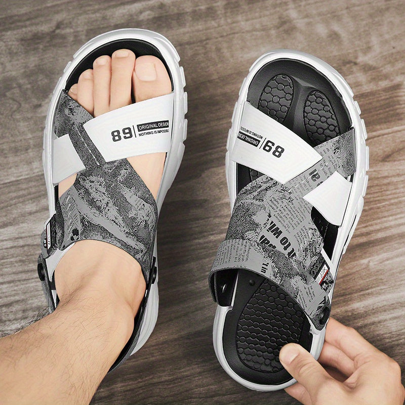 Men's Graphic Sandals Non Slip Open Toe Shoes