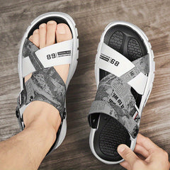 Men's Graphic Sandals Non Slip Open Toe Shoes