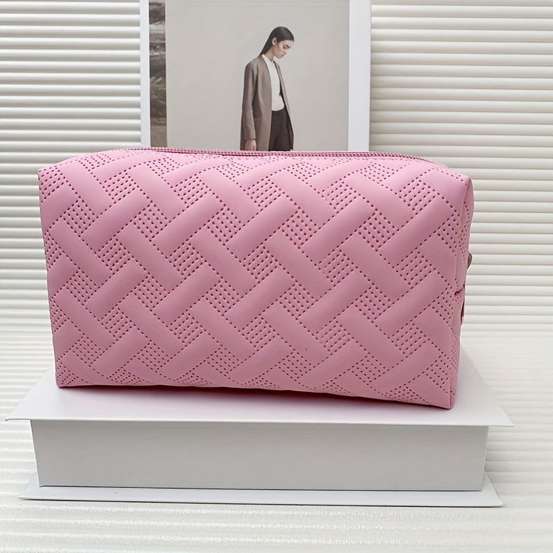 Women's Minimalist Makeup Pouch Zipper Portable Cosmetic Bag