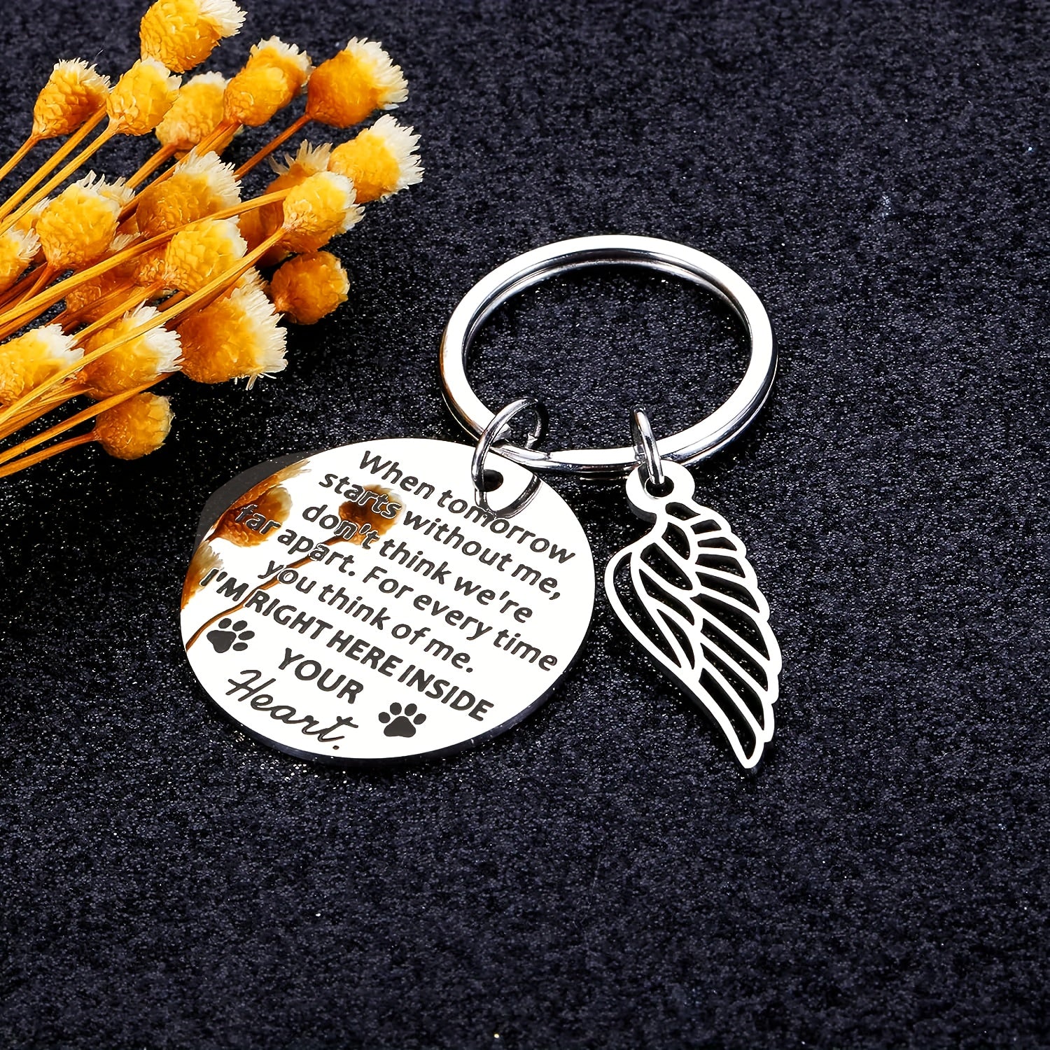 Dog Memorial Keychain Remembrance Gift Bereavement Pet Loss Puppy Sympathy