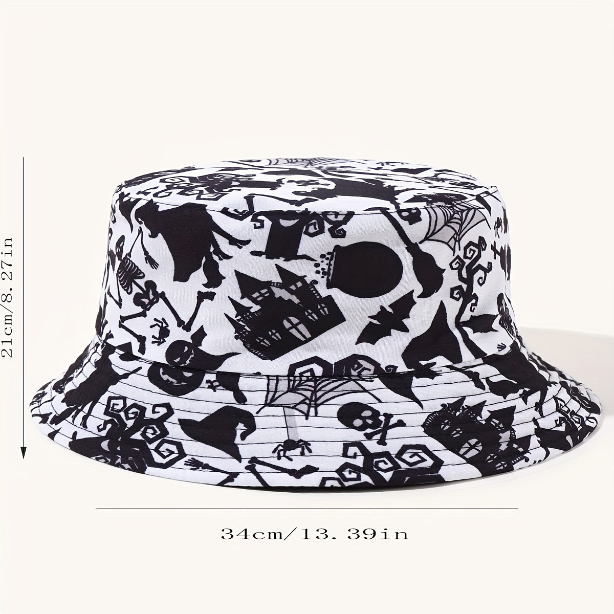 Ghost Print Bucket Hat Halloween Lightweight Basin Hat