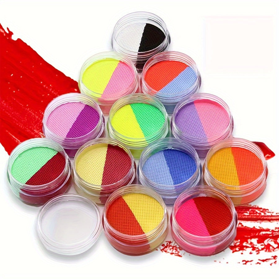 12pcs Dual Tone Body Paint Set for Festivals, Parties & Stage