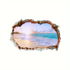Dreamy Sky Waves Beach Wall Sticker 23.6x15.7inch