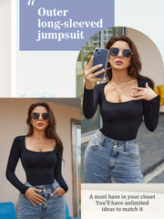 Seamless Tummy Control Body Shaper Long Sleeve Slimmer Underwear