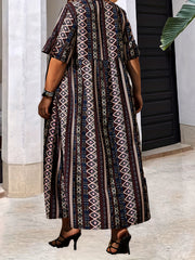  Casual Dress Women's Plus Ruffle Trim Maxi Dress