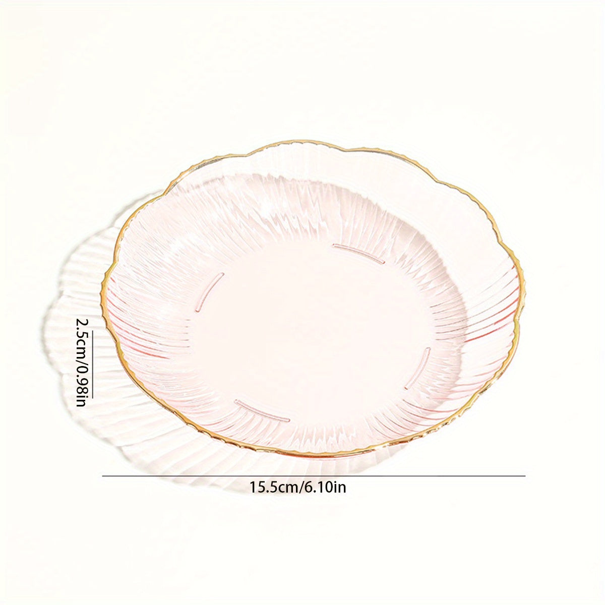Flower-shaped Bone Dish Golden Edge Plate for Snacks or Fruits