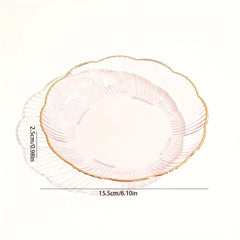 Flower-shaped Bone Dish Golden Edge Plate for Snacks or Fruits