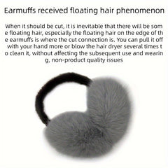 Women's Plush Fleece Ear Warmers Soft Foldable Winter Ear Muffs Brown & Grey