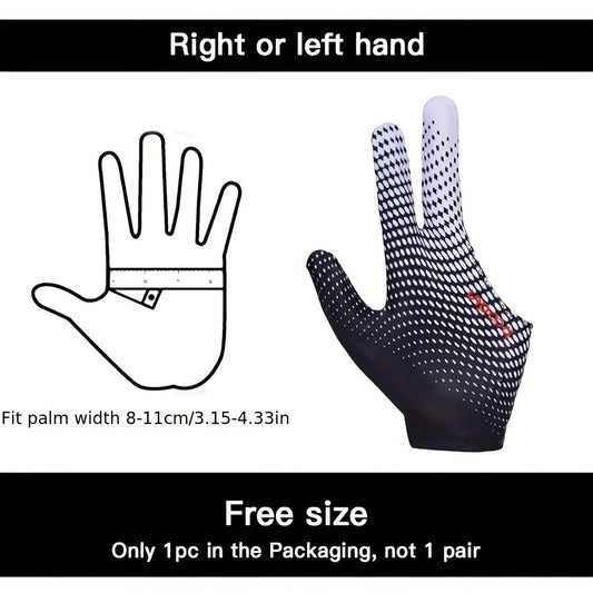 Billiard Glove Anti Skid 3 Finger Sports Glove Improve Game Grip Comfort