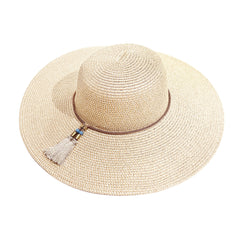 Boho Sun Hat Tassel Chain Decor Straw Beach Hat